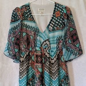 Like New Multi Color Print Dress